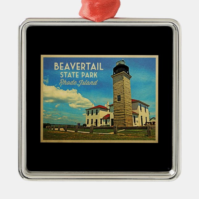 Beavertail Lighthouse Rhode Island Metal Ornament (Front)
