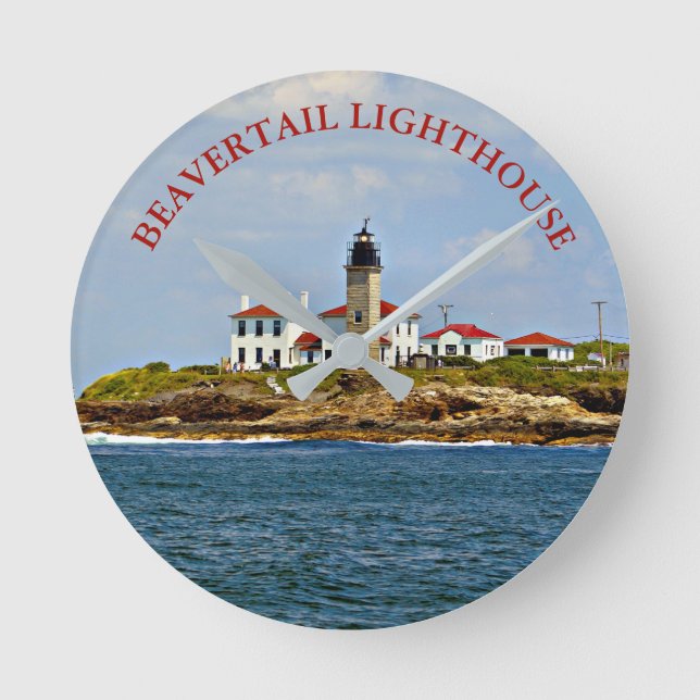Beavertail Lighthouse Rhode Island Wall  Clock (Front)