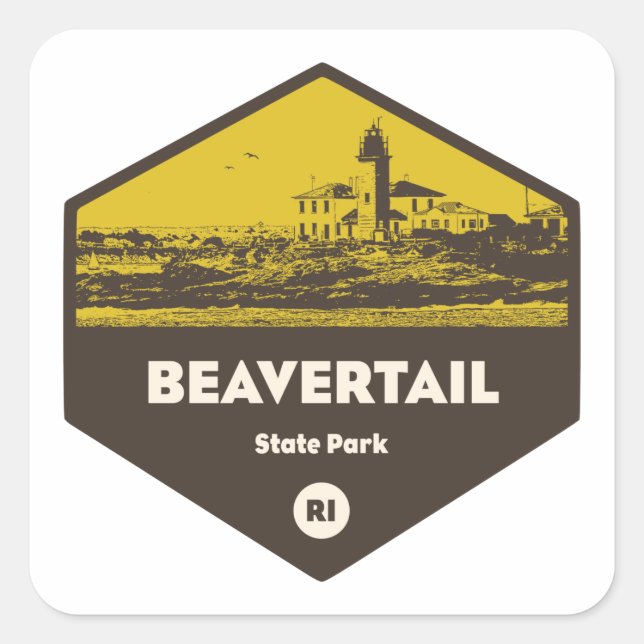 Beavertail State Park Rhode Island Square Sticker (Front)