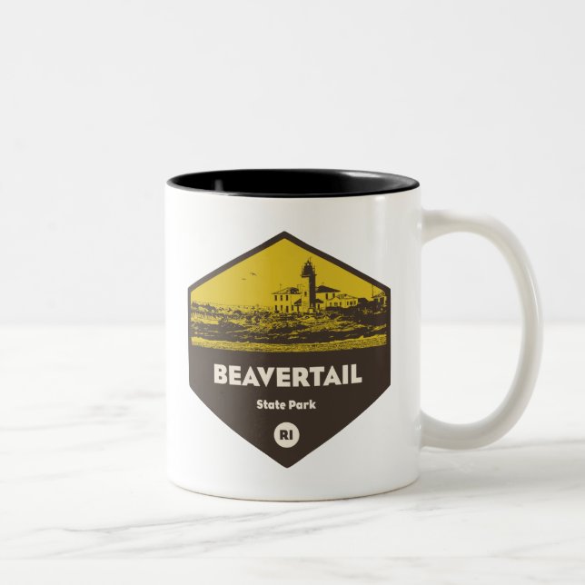 Beavertail State Park Rhode Island Two-Tone Coffee Mug (Right)