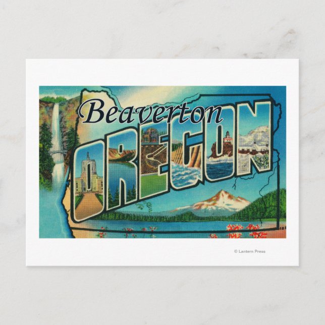 Beaverton, Oregon - Large Letter Scenes Postcard (Front)