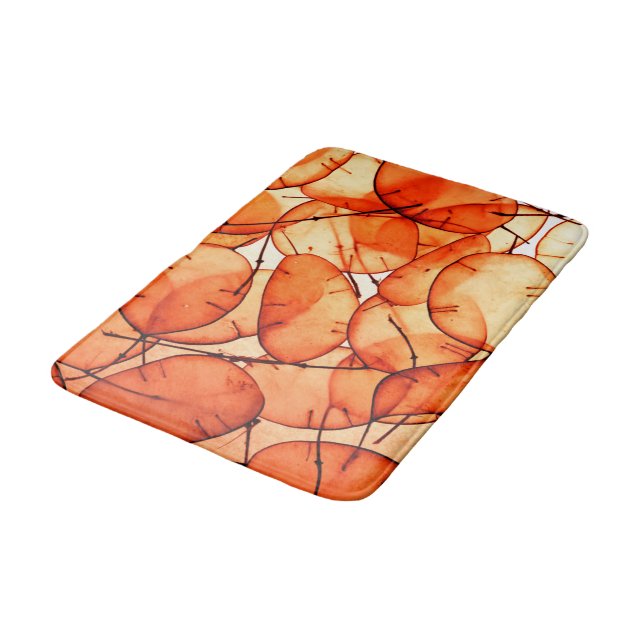 Beaytiful Orange Leaf Bath Mat (Angled)