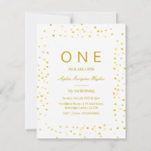 bébé 1er anniversaire, une invitation sur un milli