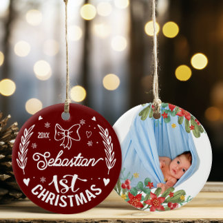 Bébé 1er Noël Accueil Décor Ornement en céramique