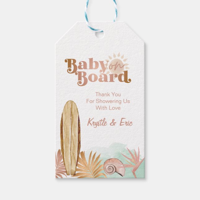 Bébé à bord Baby shower Favor étiquette cadeau (Devant)