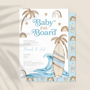Bébé à bord Boy Boho Baby shower Invitation