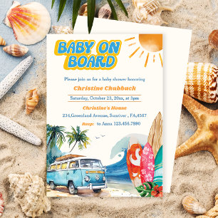 Bébé À Bord De Plage Baby shower Invitation