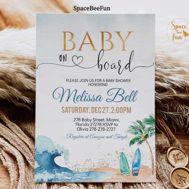 Bébé à bord Invitation sous l'océan invite garçon (Créateur téléchargé)