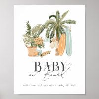 Bébé à bord Surf Affiche de bienvenue Baby shower