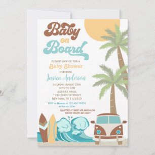 Bébé à bord Surf bébé douche Invitations