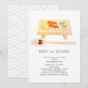 Bébé à bord Sushi Baby shower Invitation