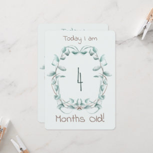 Bébé à deux côtés Milestone Carte frontière floral