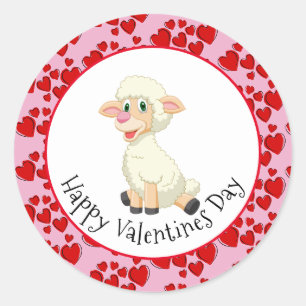 Bébé Agneau Et Coeur Sticker
