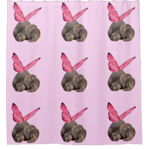 Bébé ailé Eléphant Douche rideau