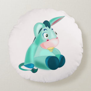Bébé âne drôle Coussin rond