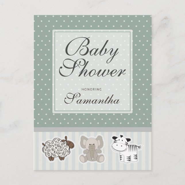 Bébé Animaux pour Baby shower Invitation (Devant)