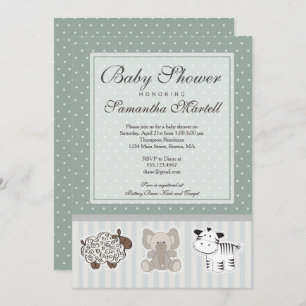 Bébé Animaux pour Baby shower Invitation