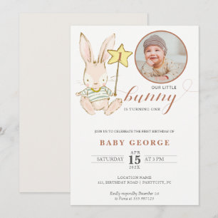 Bébé anniversaire Photo Invitation