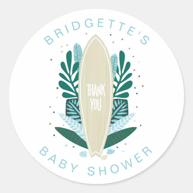 Bébé Aqua À Bord Merci Classic Round Sticker (Devant)