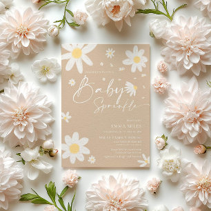 Bébé arrosé, Baby shower Invitation marguerite bei