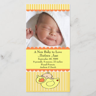 Bébé avec canard Faire-part de naissance PHOTO