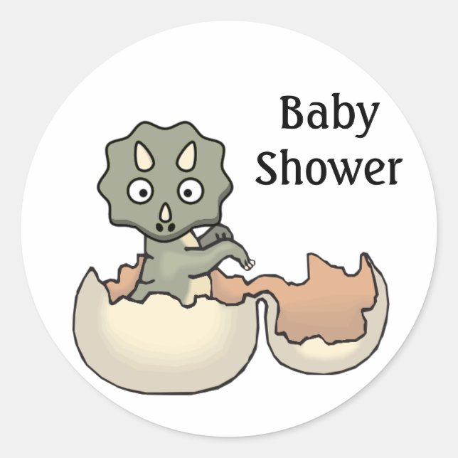 Bébé Baby shower Dinosaure Sticker Enveloppe (Devant)