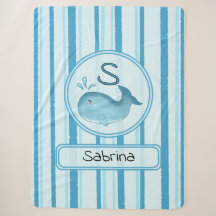 Bébé baleine mignonne plaid Sherpa personnalisable