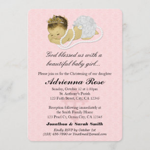 Bébé Baptême Invitations de baptême PINK 179