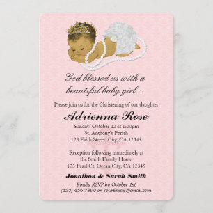 Bébé Baptême Invitations de baptême PINK 180