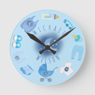 Bébé Bébé Bébé Bébé Stuffs Nom Horloge murale