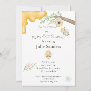 Bébé Bee Baby shower Invitation