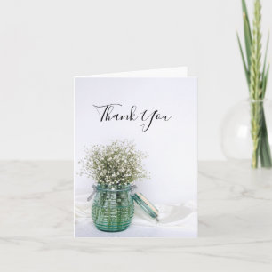 Bébé blanc respire en Merci Mariage bocal bleu
