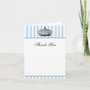 Bébé Bleu Argent Prince Merci Cartes