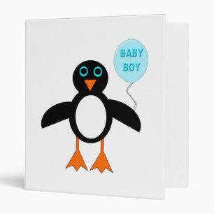 Bébé bleu mignon garçon Classeur de pingouin