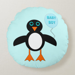 Bébé bleu mignon garçon Coussin de pingouin