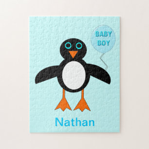 Bébé bleu mignon Petit garçon Pingouin Puzzle