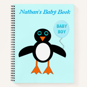 Bébé Bleu mignon Pingouin Carnet Spiral personnali