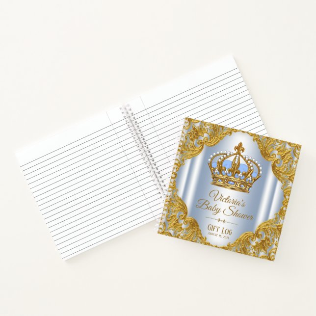 Bébé Bleu or Baby shower  cadeau Carnet (Intérieur)