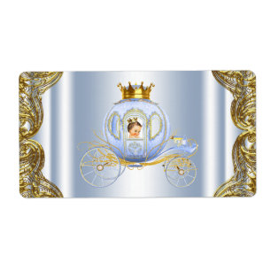 Bébé Bleu or Prince Baby shower bouteille d'eau