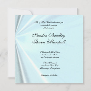 Bébé Bleu Satin Mariage Invitations