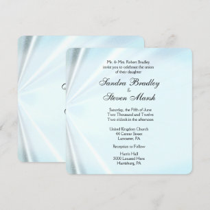 Bébé Bleu Satin Mariage Invitations