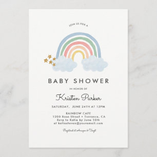 Bébé Blue Rainbow Baby shower Cartes d'invitation