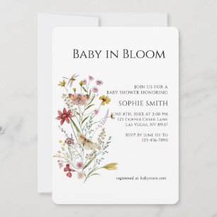 Bébé Botanique Whimsical En Bloom Invitation