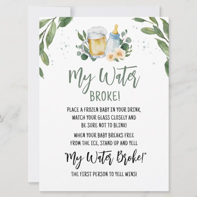 Bébé brasse de la verdure Mon eau Broke Carte de j (Devant)