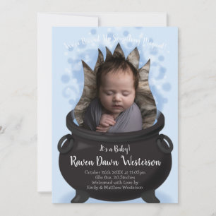 Bébé brasse Faire-part de naissance sorcière garço