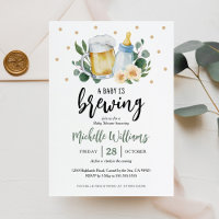Bébé brasse verdure Baby shower Invitation