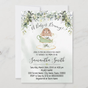 Bébé brasse verdure Pâques Thé invitation douche
