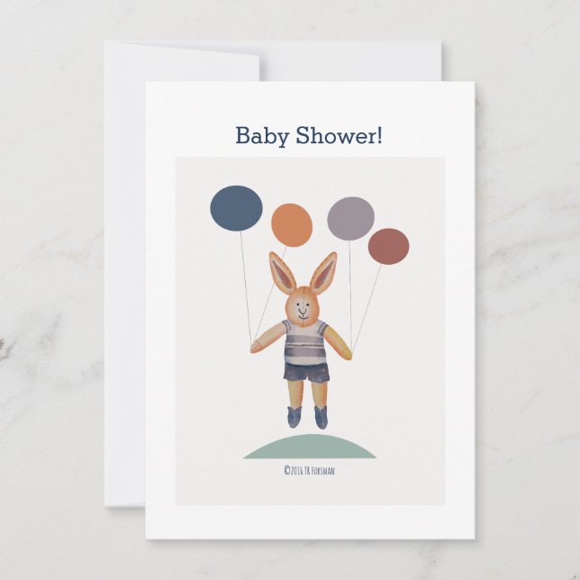 bébé Bunny invitation de douche (Devant)