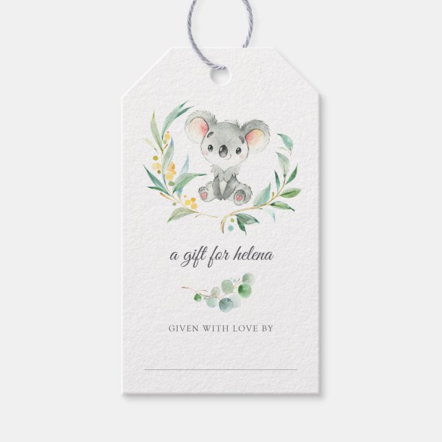 Bébé Bush Koala Afficher les étiquettes de douche (Devant)
