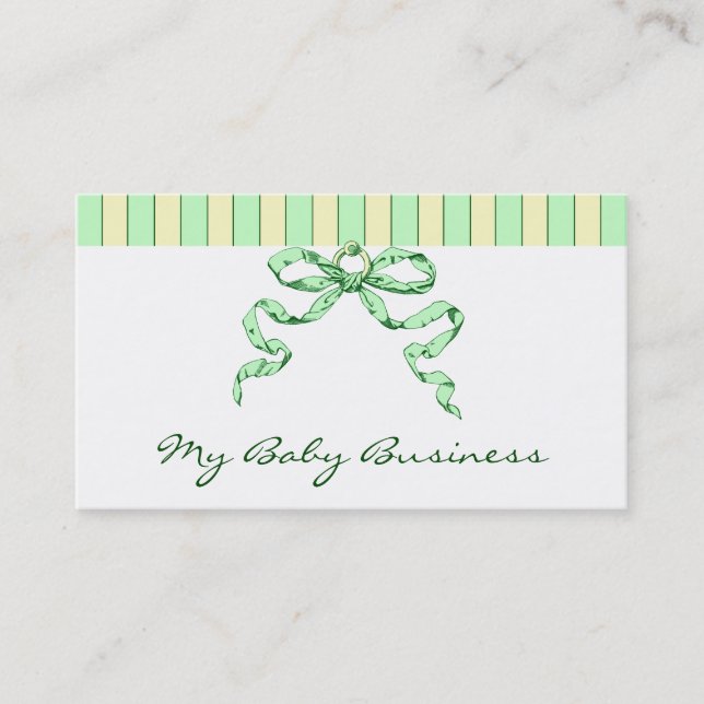 Bébé Business Stripes et Bow Cartes de visite (Devant)
